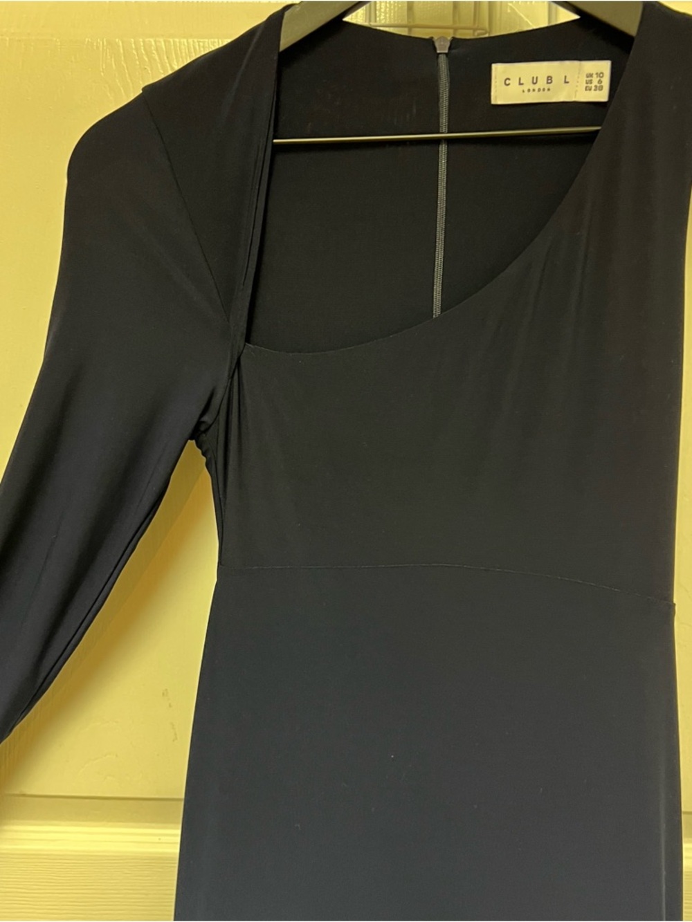 Club L London Contradiction Long Sleeve Navy Maxi Mermaid Dress - Picture 5 of 15